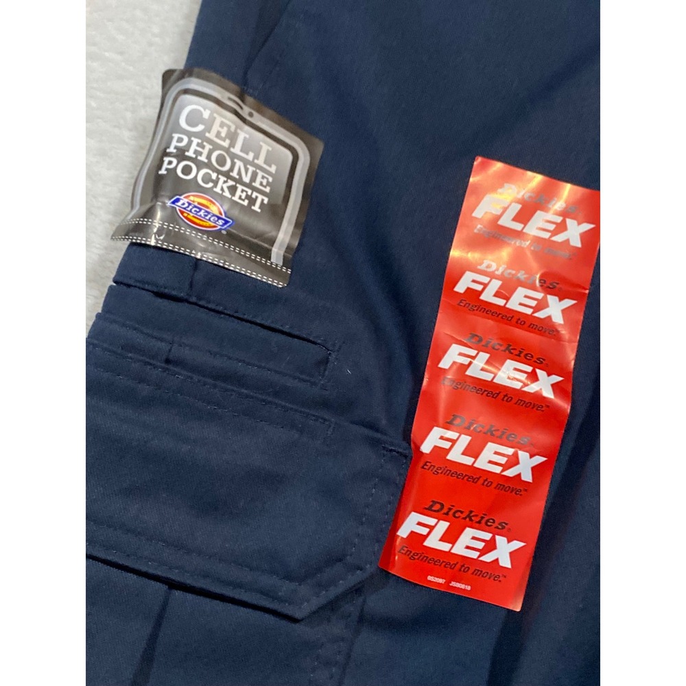 Dickies Flex Regular Straight Fit Cargo Pants Dark Navy 40x32 WP595DN Mens NEW - Picture 8 of 11